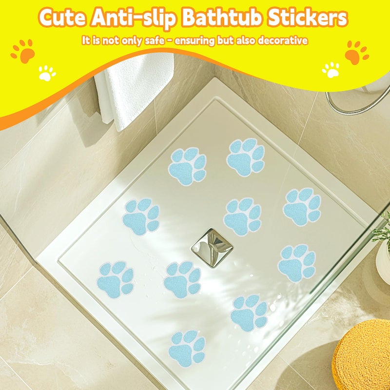 Secopad Non-Slip Bathtub Stickers, 20 Large PCS Safety Bathroom Tubs Showers Treads Adhesive Decals with Premium Scraper (Blue) - Image 3
